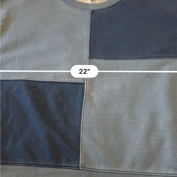 Madewell Indigo-Dyed Patchwork Sweatshirt M - Picture 7 of 10